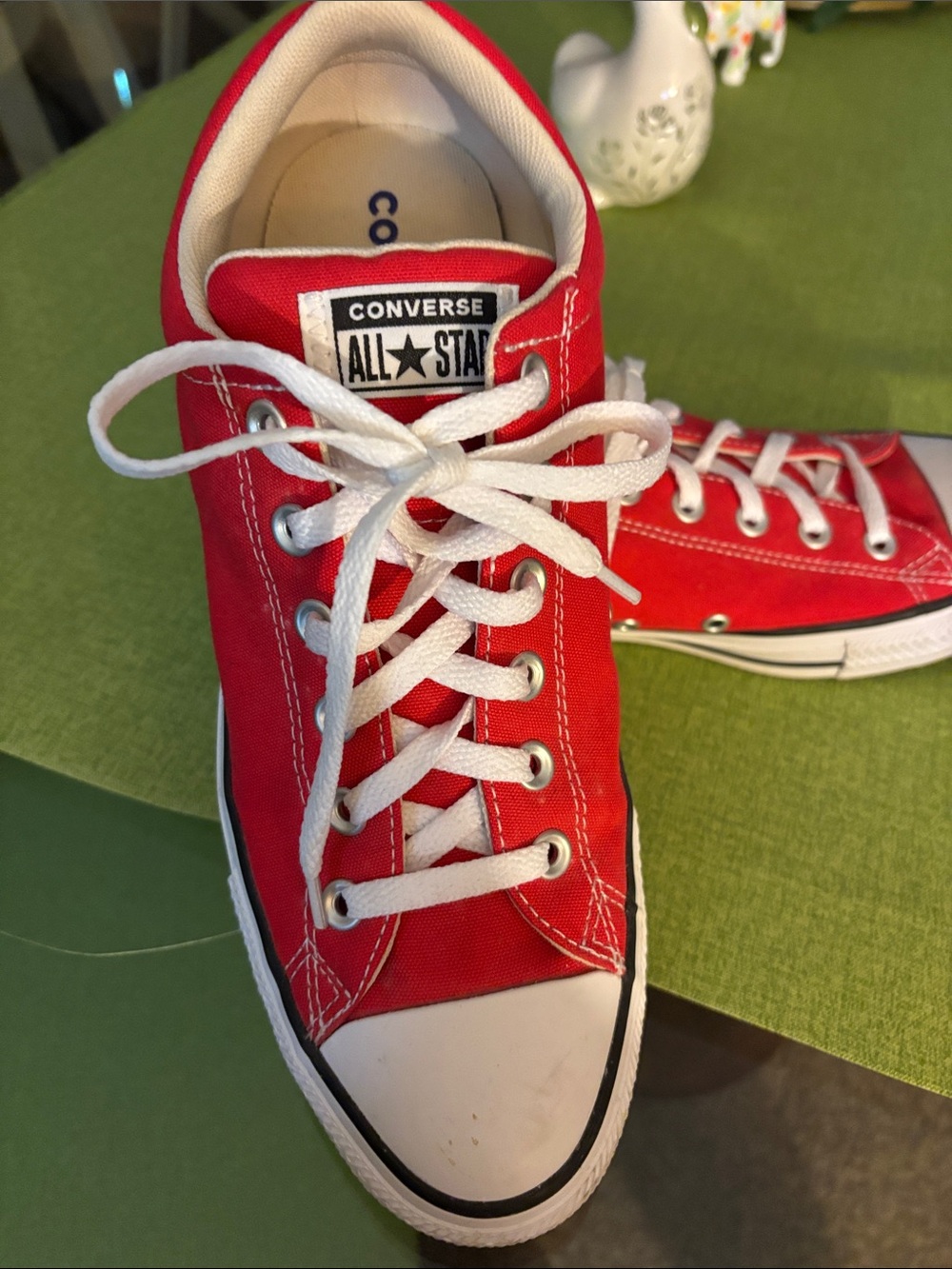 Converse Red Low-Top Sneakers with White Accents - Picture 3 of 5